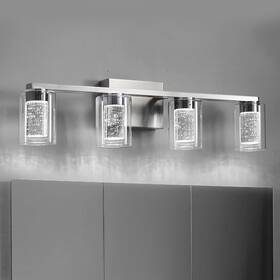 Yc-b90-065-24-sb Sadenicel 4-light Bathroom Light Fixtures Brushed Nickel Dimmable Led White/neutral/w