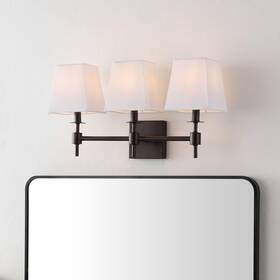 Safavieh 195058714808 Lighting Collection Clelia Black 3-light Wall Sconce Light Fixture With Whit