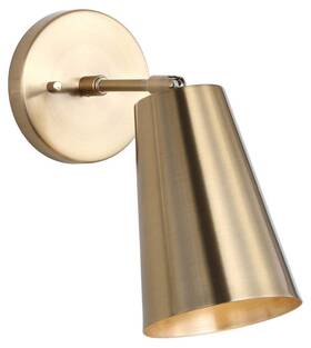 Scn4020a Safavieh 889048613805 Lighting Leonardo Brass Gold Wall Led Bulb Included Sconce White