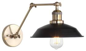 Scn4026a Safavieh 889048613867 Lighting Kingston Adjustable Brass Gold And Black Wall Led Bulb Inc