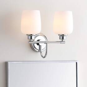 Scn4051a Safavieh 889048614284 Rayden Chrome 2-light Bathroom Led Bulbs Included Sconce