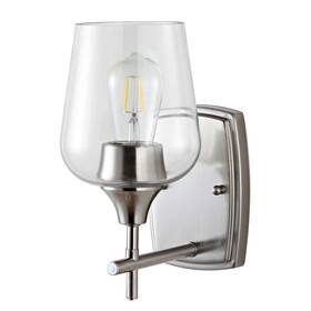 Scn4055a Safavieh 889048824249 Lighting Valda Nickel And Brass 11-inch Led Bulb Included Wall Sconce