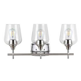 Scn4057a Safavieh 889048824263 Eagan 3-light Nickel And Brass 11-inch Led Bulbs Included Wall Sconce