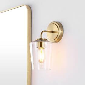 Scn4073a Safavieh Lighting Collection Prospect Contemporary Brass Single Wall Sconce