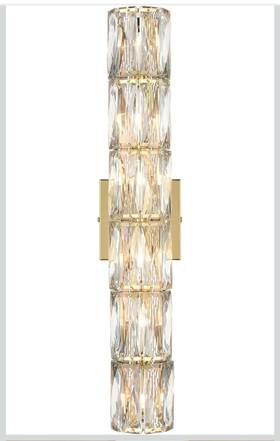 B3275-6bu-j Samteen 24-inch Crystal Wall Sconce Gold Sconces Lighting 6-light Fixture Modern