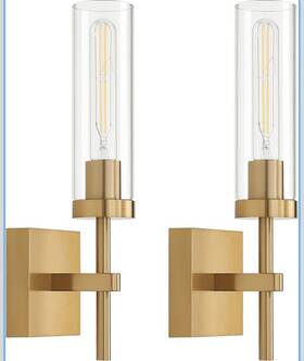 018g1-2 Santostock Wall Sconces Wireless Led Rechargeable Battery Operated Remote Control Set Gold