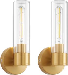Santostock-wl-2023 Santostock Brushed Gold Wireless Led Wall Sconce Set Of 2 - 12000 Mah Battery Light