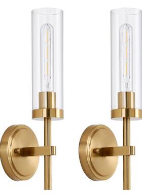 Ssw009g1-2 Santostock Gold Wall Sconces Set Of 2 Modern Bathroom Lighting Vanity Light Ssw009g1-2 Santostock Gold Wall Sconces Set Of 2 Modern Bathroom Lighting Vanity Light