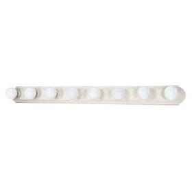 Satco 60/315 8-light Textured White Racetrack Style Vanity Light