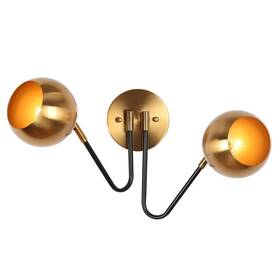 Savonnerie 714651961794 Modern Black Gold 2-light Bathroom Vanity Lights Globe Metal