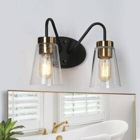 Savonnerie 714651963149 1/2/3/4-light Modern Black Gold Bathroom Vanity Light Wall Sconces With Seeded