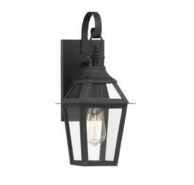 5-720-153 Savoy House Jackson 1 Light Outdoor Wall Lantern In Matte Black With Gold Highlights By