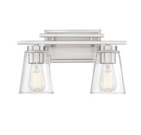 8-1020-2-sn Savoy House Calhoun 2-light Bathroom Vanity Light In Satin Nickle