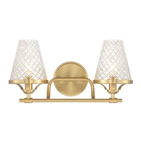8-3596-2-322 Savoy House Candler 2-light Bathroom Vanity Light In Warm Brass