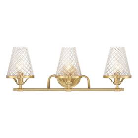 8-3596-3-322 Savoy House Candler 3-light Bathroom Vanity Light In Warm Brass