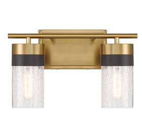 8-3600-2-322 Savoy House Warm Brass Two Light Bathroom Vanity From The Brickell Collection