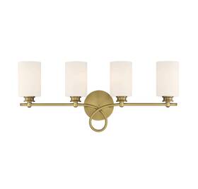 8-530-4-322 Savoy House Woodbury 4 Light Bathroom Vanity In Warm Brass By