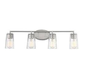 8-7045-4-sn Savoy House Sacremento 4 Light Bathroom Vanity In Satin Nickel By 8-7045-4-sn Savoy House Sacremento 4 Light Bathroom Vanity In Satin Nickel By