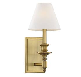 9-0700-1-322 Savoy House 9-0700-1 Brass Washburn Single Light 15 Inch H Wall Sconce