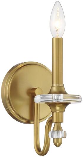 9-1360-1-322 Savoy House 9-1360-1 Champlain 9 Inch Tall Bathroom Sconce - Brass 9-1360-1-322 Savoy House 9-1360-1 Champlain 9 Inch Tall Bathroom Sconce - Brass