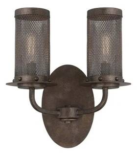 9-2505-2-42 Savoy House Nos Nouvel By Brian Thomas 2 Light Wall Sconce Mesh Cylinder Shades