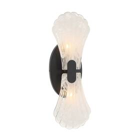9-3607-2-89 Savoy House 9-3607-2 Bancroft 2 Light 16 Inch Tall Led Wall Sconce - Black