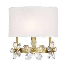 9-4364-1-322 Savoy House Warm Brass One Light Wall Sconce From The Dahlia Collection