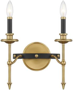 9-9510-2-143 Savoy House 9-9510-2 Consulate 2 Light 13 Inch Tall Bathroom Sconce - Matte Black /