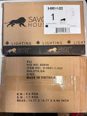 9-0901-1-322 Savoy House 909011322 Glenn Wall Sconce Warm Brass New Set Of 2