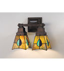 31230 Sconce 2lt Stained Tiffany Wall Lighting Meyda Leaf Glass Mackintosh Style