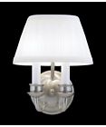 2208-02 Sconce Brass Shadenew White Light Columbia Wall Two Polished Bulbs Nulco
