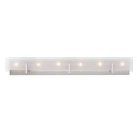 4430806en-962 Sea Gull Lighting Syll 38 Inch 6-light Brushed Nickel Vanity Light With Clear Highlighted Satin