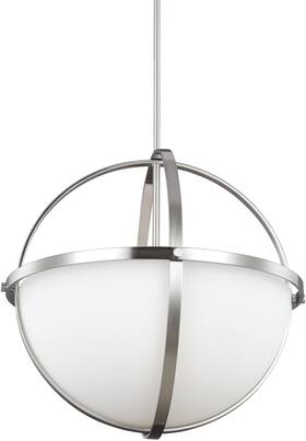 6624603-962 Sea Gull Lighting Alturas Three Light Pendant Brushed Nickel