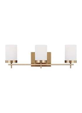 4490303848 Sea Gull Lighting 785652120756 Generation Zire 3 Light 24 Inch Satin Brass Wall Bath Fixtur
