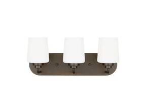 4402803-710 Seagull Sea Gull Windom 3 Light Bath Vanity Fixture Wall Bronze/white
