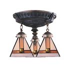 997-aw-01 Semi Flush Mix--match Ceiling Bulb Walnut Aged 3 Light