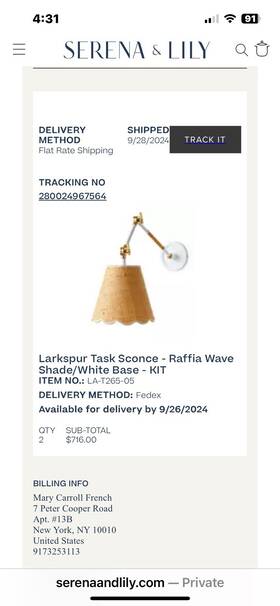 La-t265-05 Serena & Lily Pair And Lilly Larkspur Task Sconce White Base Raffia Wave Shade New In Box La-t265-05 Serena & Lily Pair And Lilly Larkspur Task Sconce White Base Raffia Wave Shade New In Box