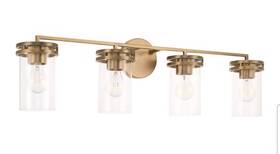 Cl148741ad-539 Sf Pembroke Warehouse Open Box Homeplace Lighting Fuller 4 Light Vanity Brass/clear -