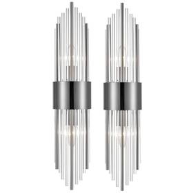 B3187-2bu-bk-2 Shawnkey 2 Light Modern Brushed Titanium Gold Wall Sconce Set Of B3187-2bu-bk-2 Shawnkey 2 Light Modern Brushed Titanium Gold Wall Sconce Set Of