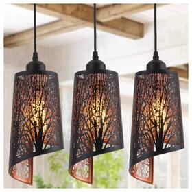 8129-d-3p Shining Gold Industrial Black Pendant Light Fixture Vintage Mini Lighting Wi