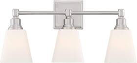453490 Signature Hardware Leadwell 3 Light 21 Inch Wide Bathroom Vanity Brush