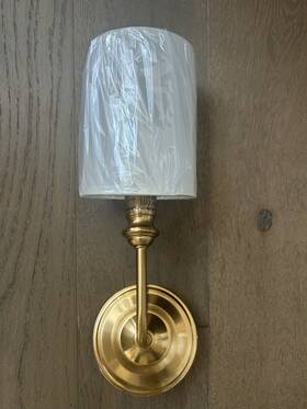 479810 Signature Hardware Poplin Single Brushed Gold Sconce Light - New/no Box