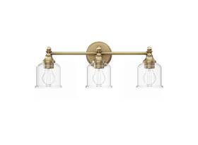 Shvl3163agbr Signature Hardware Hesby 23-in 3-light Brushed Brass Vanity Light