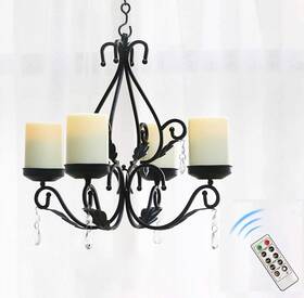 Simpdecor 700713356387 Flameless Candles Chandelier 4-light Waterproof Crystal Metal Wall Sconces Mo