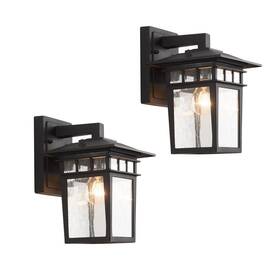 Smeike 604787210227 Outdoor Wall Lantern Exterior Lighting Fixtures Mount 2 Pack Black Out