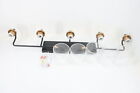 7600-5t Solfart Vintage Wall Bathroom Vanity Light Black Metal With Clear Glass Shades