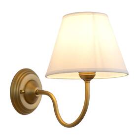 Sc-lwt321a Songcilt Vintage Curved Arm Fabric Wall Sconce With Linen Cloth Shade Hardwired Indoo