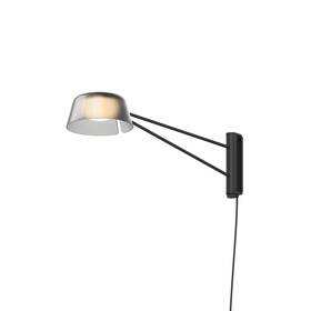2030.25k Sonneman 2030.25 Ray 6 Inch Tall Led Short Wall Sconce - Satin Black / Smoked Etched