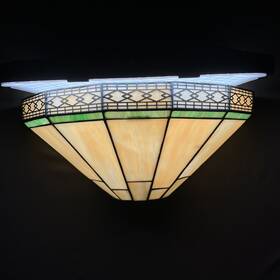 21072 Spectrum 936 Leaded Stained Glass / 13 Inch Wall Sconce Light Mission Tiffany Style