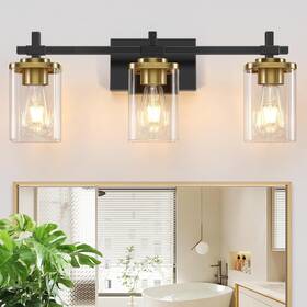 Spiglamm 313049335362 3-lights Black And Gold Bathroom Light Fixtures Over Mirror Modern Brushed Spiglamm 313049335362 3-lights Black And Gold Bathroom Light Fixtures Over Mirror Modern Brushed